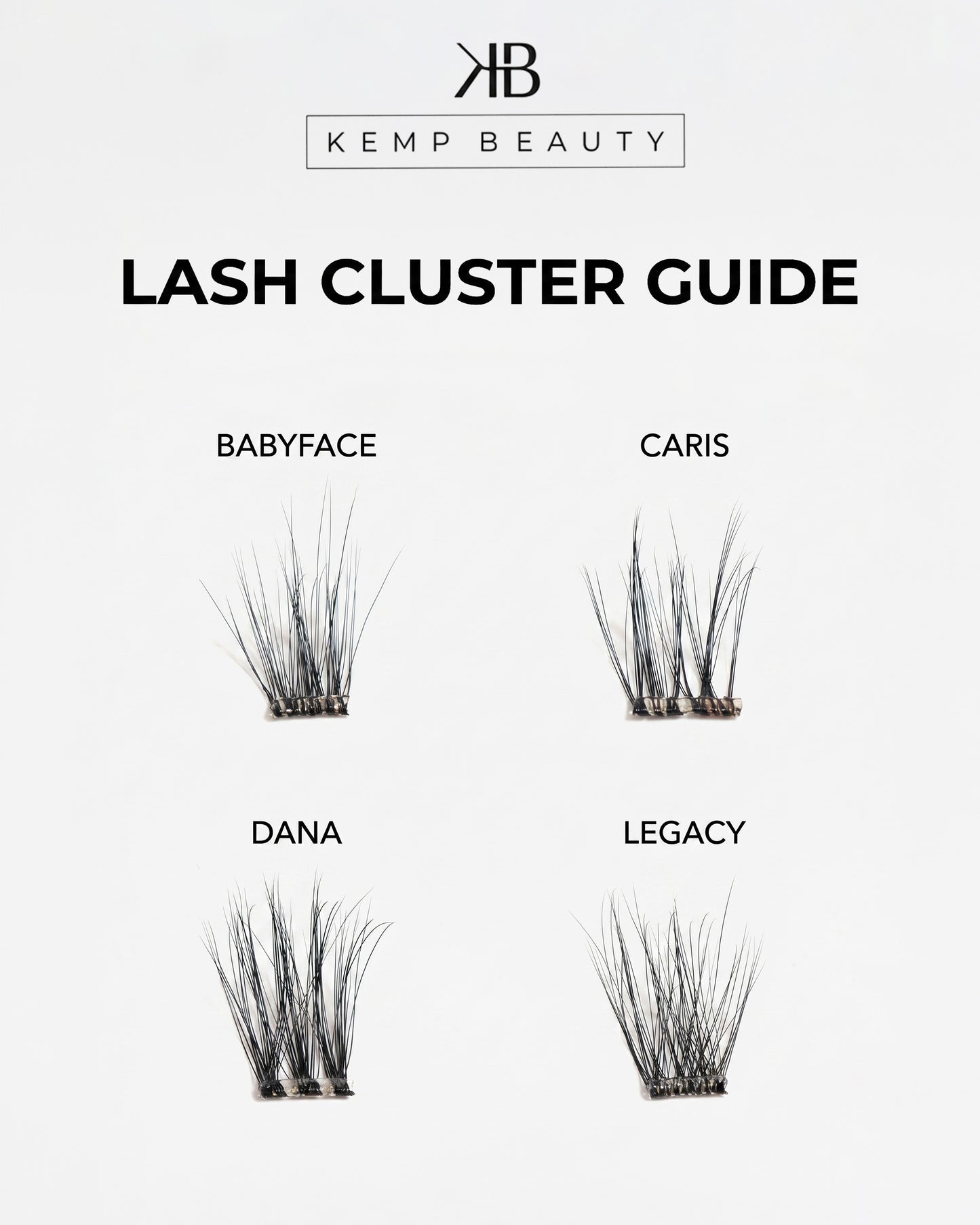 Step-by-step guide for applying Kemp Beauty lash clusters