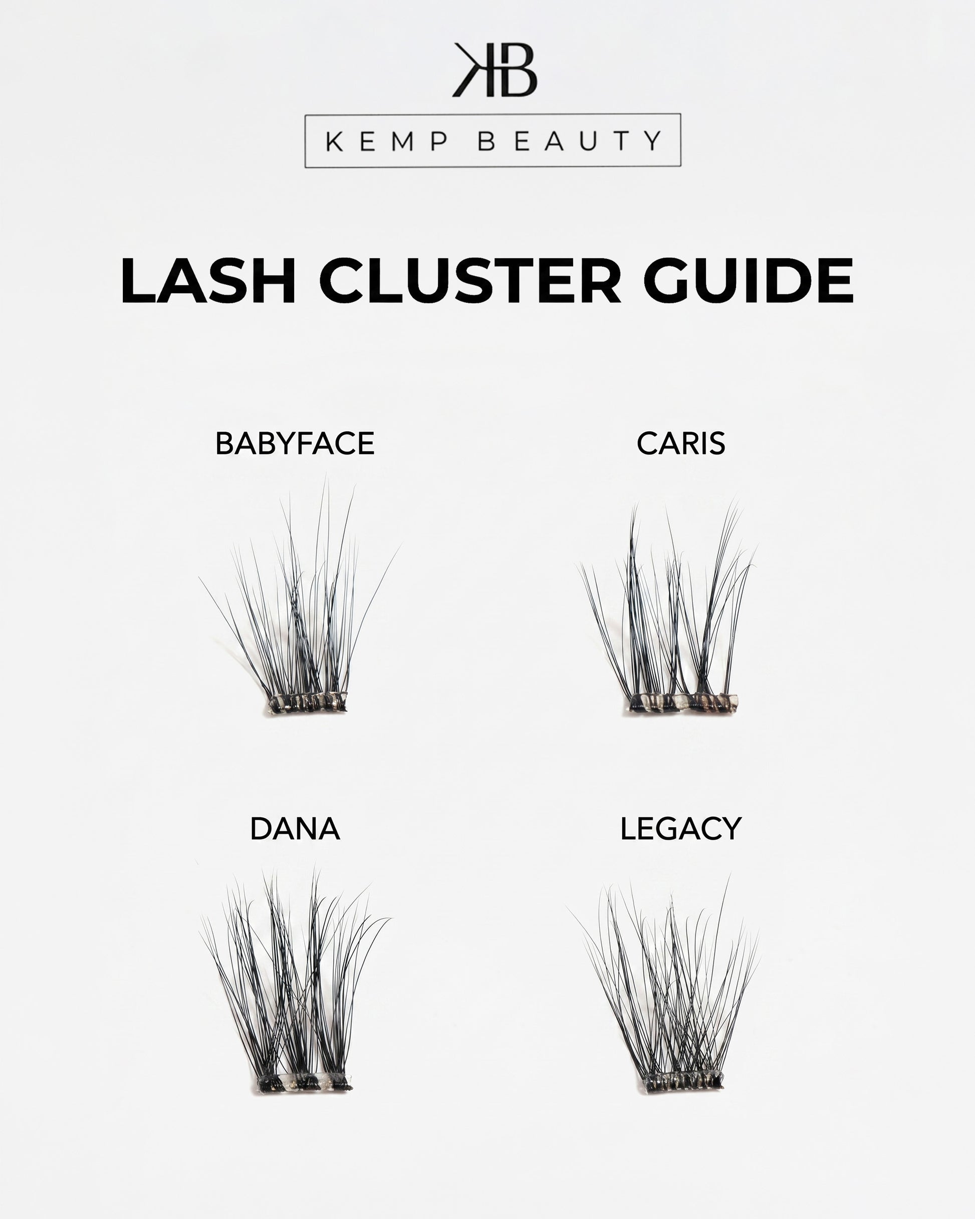 Step-by-step guide for applying Kemp Beauty lash clusters